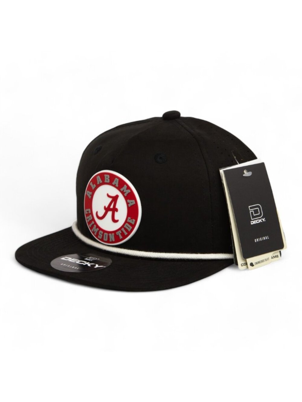 Alabama Crimson Tide 3D Perforated Rope Hat- Black/ White